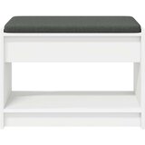  Klupa za hodnik s jastukom s policom Bijeli 63 x 38 x 45 cm - Bijeli 63 cm | shoptok.hr