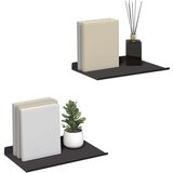  Polica na zidu s policom Zidne 2 pcs Crna 80 x 9 x 2.5 cm | shoptok.hr