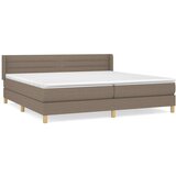  Box spring postelja z vzmetnico taupe 200x200 cm blago | Shoptok.si