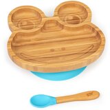 Klarstein Dječji set za jelo, tanjur i žlica od bambusa, 250 ml, uključujući usisnu čašicu, 18 × 18 cm | shoptok.hr