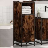 vidaXL Kopalniška omarica dimljen hrast 35x37,5x100 cm inženirski les | Shoptok.si
