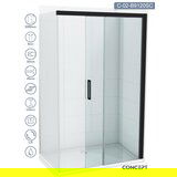 Copen tuš paravan C-02-B9120SC alpha black crni ram 120x200cm providno staklo | ePonuda.com