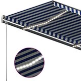  Tenda na ručno uvlačenje s LED svjetlom 450x350 cm plavo-bijela | shoptok.hr