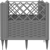  Vrtna sadilica s klinovima siva 43,5x43,5x43,5 cm PP | Eponuda.com