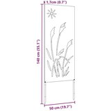 vidaXL Privatnost u vrtu Rezbarija Srebrno 50 x 140 cm Pocinčani čelik | shoptok.hr