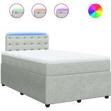 vidaXL Box spring postelja z vzmetnico svetlo siva 120x190 cm žamet | Shoptok.si