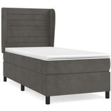 Box spring postelja z vzmetnico temno siv 90x190 cm žamet, (20930428) | Shoptok.si