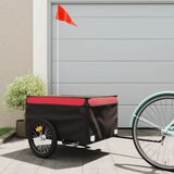 vidaXL Kolesarska prikolica črna in rdeča 45 kg železo | Shoptok.si
