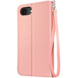 AVIZAR Preklopni etui za iPhone 17e videz karbona z držalom za kartice in stojalom, Roza, (5000274760) | Shoptok.si