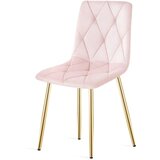  Stolica LIBRA - svijetlo ružičasti baršun / zlatne noge x 3 | shoptok.hr