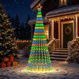  LED božićno drvce 1028 LED lampica Višebojno Čelik Crna | shoptok.hr