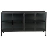 Dutchbone Črna kovinska vitrina 150x80 cm Boli – Cene