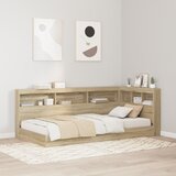 vidaXL Krevet s policama Sonoma Oak 100x200 cm Inženjersko drvo | shoptok.hr