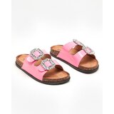 Resti Fuchsia women's slippers with decorated clasps. Olimika - Footwear | Shoptok.si