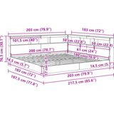  Krevetna polica s policom 2 pcs Beton siva 180 x 200 cm Beton | shoptok.hr