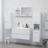  Kupaonsko ogledalo bijelo 90 x 10,5 x 45 cm konstruirano drvo | shoptok.hr