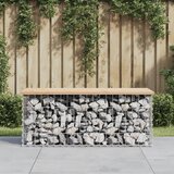 vidaXL Vrtna klop gabion 103x44x42 cm trdna borovina Cene
