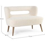 BIZZOTTO Kremno bela sedežna garnitura iz umetnega krzna 115 cm Cortina – | Shoptok.si