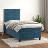  The Living Store Box spring postelja z vzmetnico temno modra 80x200 cm žamet - Box Spring Postelja, (21492160) Cene