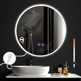Nettlife Ogledalo z osvetlitvijo okroglo LED stensko ogledalo IP44 50 cm s funkcijo na dotik osvetljeno okroglo z zatemnitvijo, (22149675) Cene