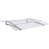 Nadstrešnica za vrata srebrna i prozirna 150 x 90 cm PET Cijene