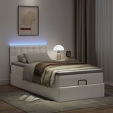  Okvir kreveta s madracem čisto bijela 90x190cm umjetna koža | shoptok.hr