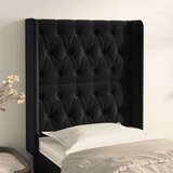  Uzglavlje s ušima crno 83x16x118/128 cm baršunasto Cijene