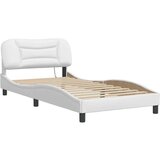  Posteljni okvir z LED lučkami bel 100x203 cm umetno usnje, (21094933) | Shoptok.si
