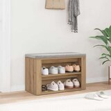 vidaXL Polica za čevlje artisan hrast 75 x 35 x 45 cm Konstruiran les | Shoptok.si