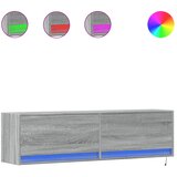 Zidni TV ormarić s LED svjetlima siva boja hrasta 140x31x38 cm | shoptok.hr