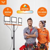  LED reflektor sa stalkom 3xLED/100W/230V 4500K IP65 crna/narandžasta Slike