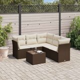 vidaXL 6-dijelni set vrtnih sofa od poliratana s jastucima smeđi | shoptok.hr