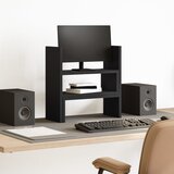 Furnova Organizator za mizo nastavljiv črn 40x17x41 cm inženirski les, (21925421) | Shoptok.si