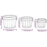  3-dijelni set drvenih kanti za sadnju od masivne jelovine | shoptok.hr