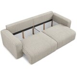 Makamii Bež raztegljiva/s prostorom za shranjevanje sedežna garnitura iz rebrastega žameta 252 cm Kona – | Shoptok.si