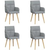 vidaXL Jedilni stoli 4 pcs Blago Svetlo siva 60 x 56 x 96 cm, (5000296928) | Shoptok.si