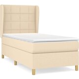  Krevet s oprugama i madracem krem 100 x 200 cm od tkanine | shoptok.hr