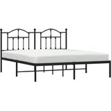  Metalni okvir za krevet s uzglavljem crni 183x213 cm | shoptok.hr