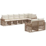 vidaXL Vrtna sedežna garnitura 8 pcs Bež in smetanasto bela poli ratan, (5000271071) | Shoptok.si
