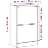 Ormarić za cipele boja betona 60x34x96,5 cm konstruirano drvo | shoptok.hr