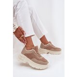 Boto Women's Sneakers With Zirconia And Sheep Fur Beige Zarika | Shoptok.si