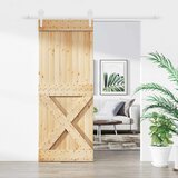  Klizna vrata Prirodna i bijela 90 x 210 cm Masivna borovina | shoptok.hr