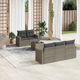  6-dijelni set vrtnih sofa od poliratana s jastucima sivi | shoptok.hr