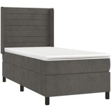  Krevet box spring s madracem LED tamnosivi 100x200 cm baršun | shoptok.hr