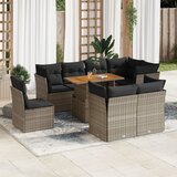 vidaXL 9-dijelni set vrtnih sofa od poliratana s jastucima sivi | shoptok.hr
