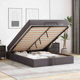  Posteljni okvir z vzmetnico Siva 140 x 200 cm Umetna koža | Shoptok.si