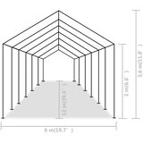 vidaXL Vrtni šotor PE 6x12 m sive barve | Shoptok.si