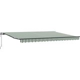  Skrovita tenda Zelena i bijela 450 × 350 cm Tkanina i Aluminij | shoptok.hr
