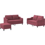 3-dijelni set sofa s jastucima crvena boja vina od tkanine | shoptok.hr