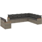  10-dijelni set vrtnih sofa od poliratana s jastucima sivi | shoptok.hr